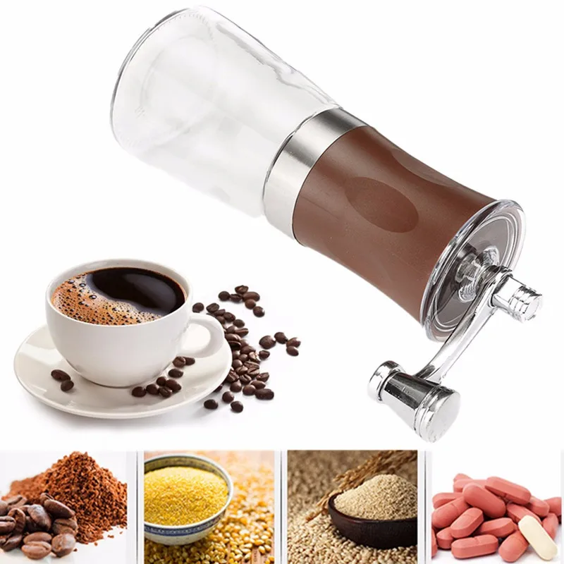 Stainless Steel Manual Coffee Grinder Kitchen Hand Manual Grind Coffee Bean Burr Grinder Mill Tool Hand