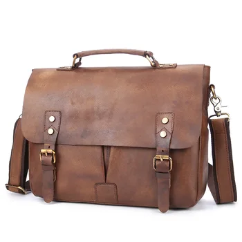 

Vintage Crazy Horse Leather Bag Men Handbags Man Crossbody Bags Men's Travel Bag Tote Laptop Briefcases men Genuine Leather bags