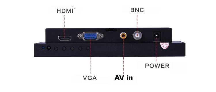 7 Inch HD TFT-LED Monitor with Metal Shell & HDMI VGA AV BNC Connector for TV PC Multimedia Microscope Industrial Machine Screen_F15