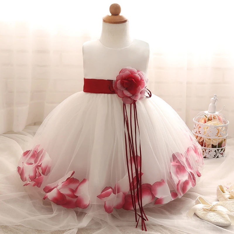 

Baby Girl Dress Toddler Girl First Birthday Dress with Petal Fluffy Tutu Baby Girl Prom Dress Vestidos A015 Flower Girl Frocks