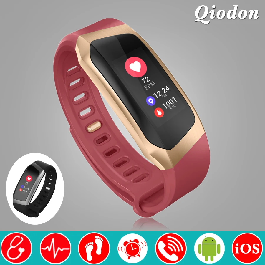Beste Mode Vrouwen Kleur Screen Bluetooth Smart Horloge Klok Smartwatch Hartslag Bloeddrukmeter Fitness Horloge Android iOS