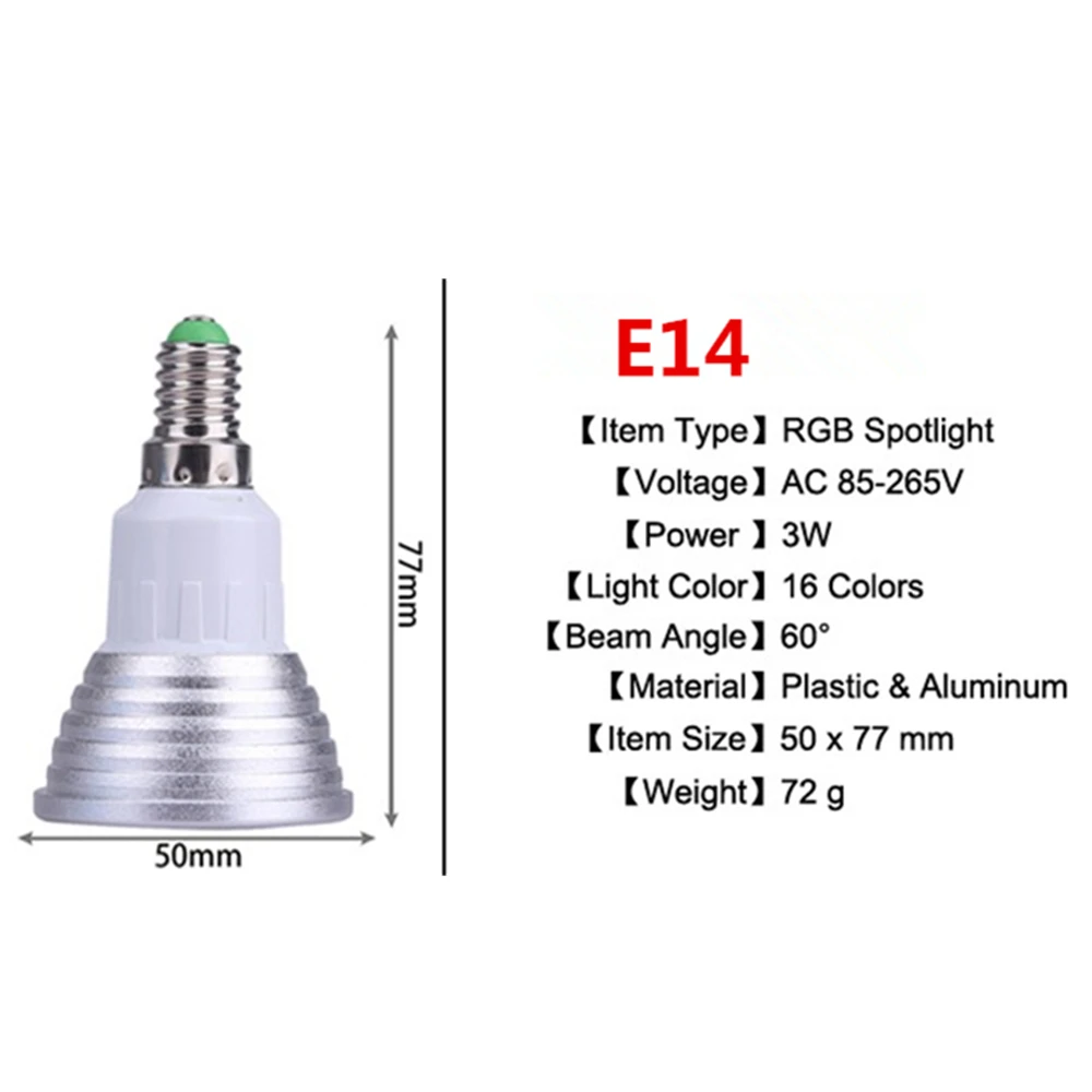 3 Вт E27 GU10 RGB памяти Функция светодио дный лампочки 16 Цвет гамма изменение лампы прожектор с пульта дистанционного управления для главная