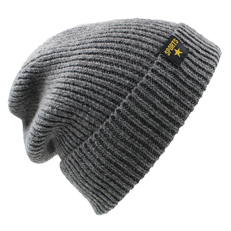 LOVINGSHA Faux Fur Knitted Hat Men Beanies Knit Skullies Bonnet Hats For Men Women Beanie Men's Warm Baggy Winter Hat Caps HT044