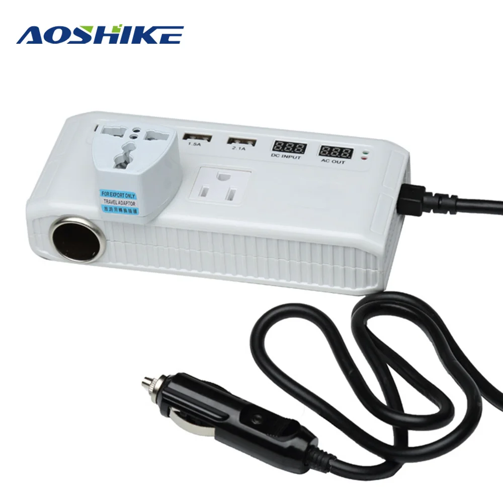 AOSHIKE Car Inverter Power 12V 220V 4 USB Car Accessories Inverter