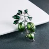 New Enamel Green Olives Brooches Women And Men's Alloy Plant Brooch Pins Girls' Hat Bag's Broche Gift ► Photo 3/5