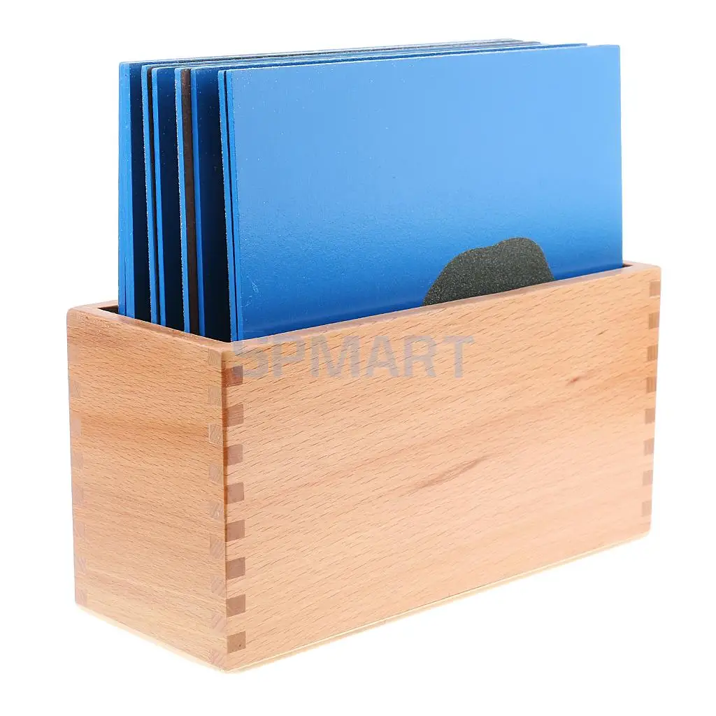 Montessori Sandpaper Geography Cards+Cabinet for Kids Preschool Learning Educational Toys