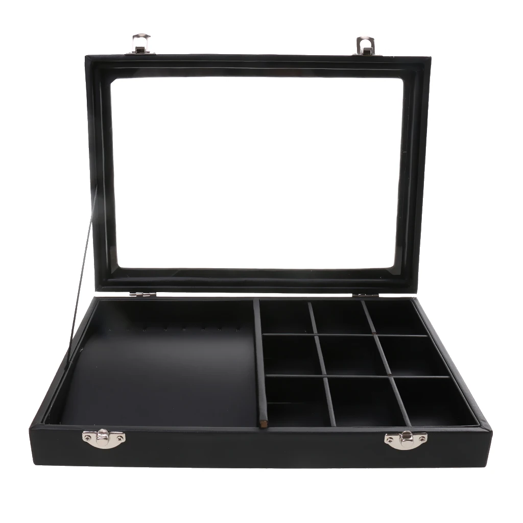 

Black Leather Necklace Bracelet Jewelry Retail Display Brooch Pins Tray Box Organizer Jewelry Packaging