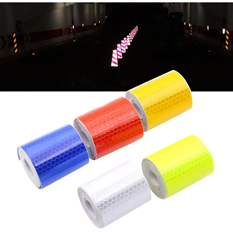 

5cmx3m Safety Mark Reflective Tape Sticker Car Styling Self Adhesive Warning Tape Automobiles Motorcycle Reflective Strip 5color