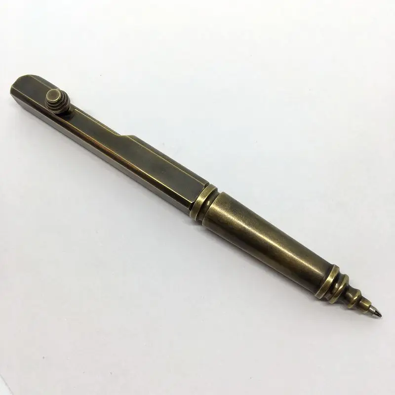 Паз латунная шариковая ручка ручной работы EDC креативный Ретро болт тип тактическая ручка