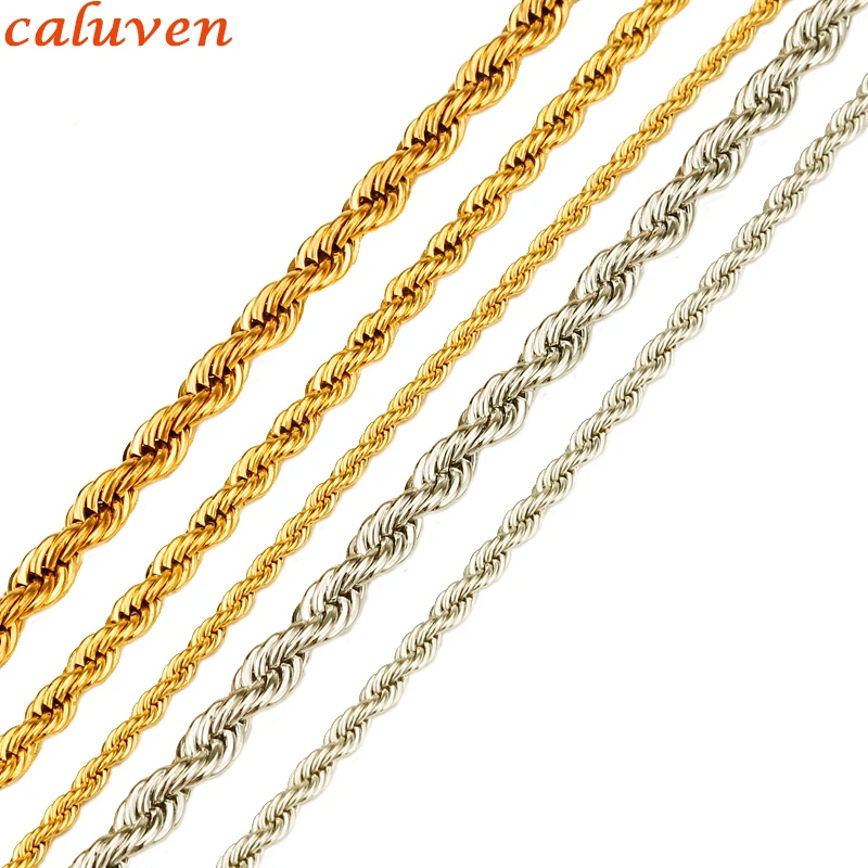 

Twisted Chain Necklace for Men/Women Gold White Color Ethiopian Jewelry Wholesale Cheap Necklaces Long Two-tone Chain