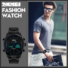 Full Steel material Men Sport Watch Dual Time Watches Fashion Outdoor Militay Watches