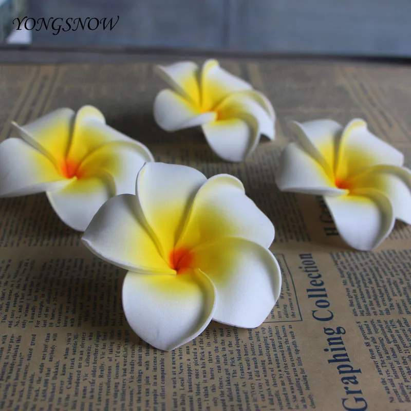 10 шт./лот Plumeria Гавайская ПЭ пена Французский искусственный цветок головной убор
