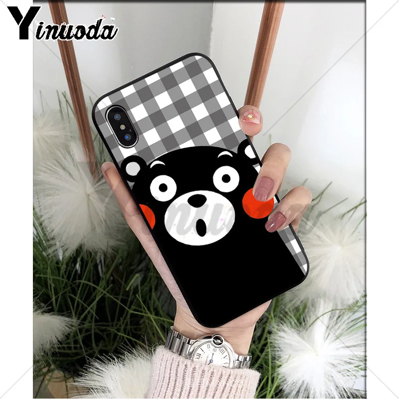 Yinuoda Японский милый Kumamon ТПУ Мягкий силиконовый чехол для телефона Apple iPhone 8 7 6 6S Plus X XS MAX 5 5S SE XR сотовые телефоны