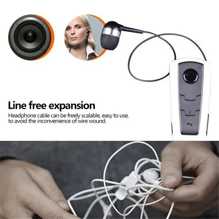 Bests Wireless Bluetooth Telescopic In-ear Sport Headphones With Collar ClipCall vibration Voice number Mini Portable  (6)