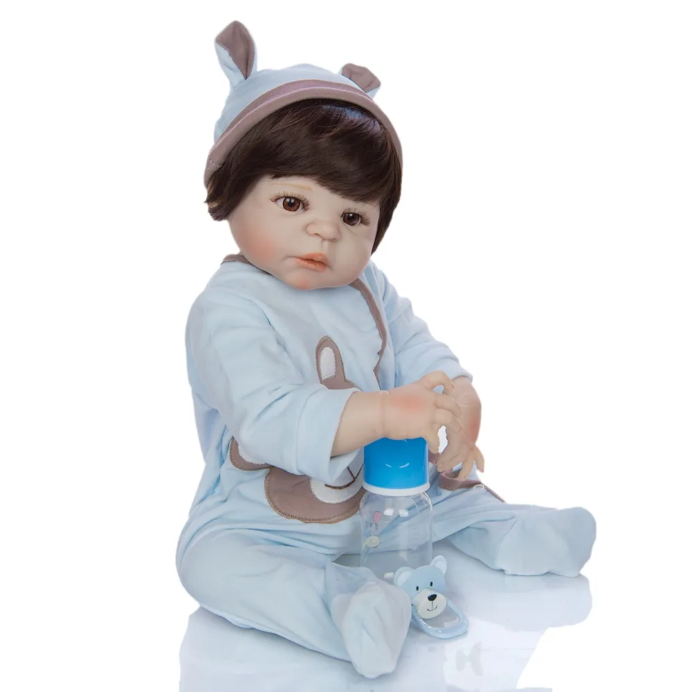 Bebes reborn de silicone real boy baby reborn куклы игрушки 23 дюйма 57 см Водонепроницаемые Детские Подарочные игрушки куклы