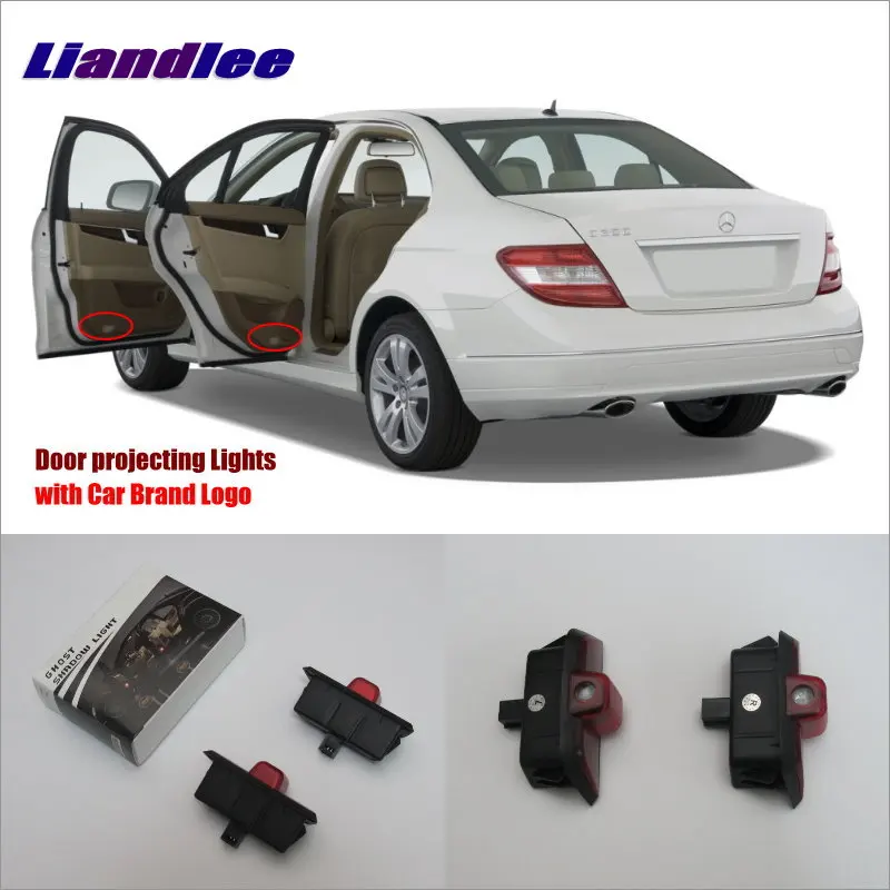 

Liandlee Car Logo Light Door Welcome Lights Ghost Shadow Lamp For Mercedes Benz C W204 200 2008~2011 LED Courtesy Doors Lamps