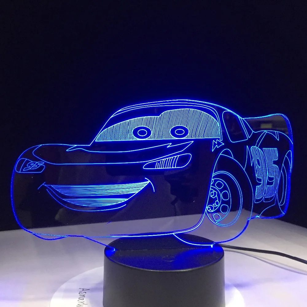 Супер автомобиль 3D ночной Светильник гоночный USB светодиодная настольная лампа