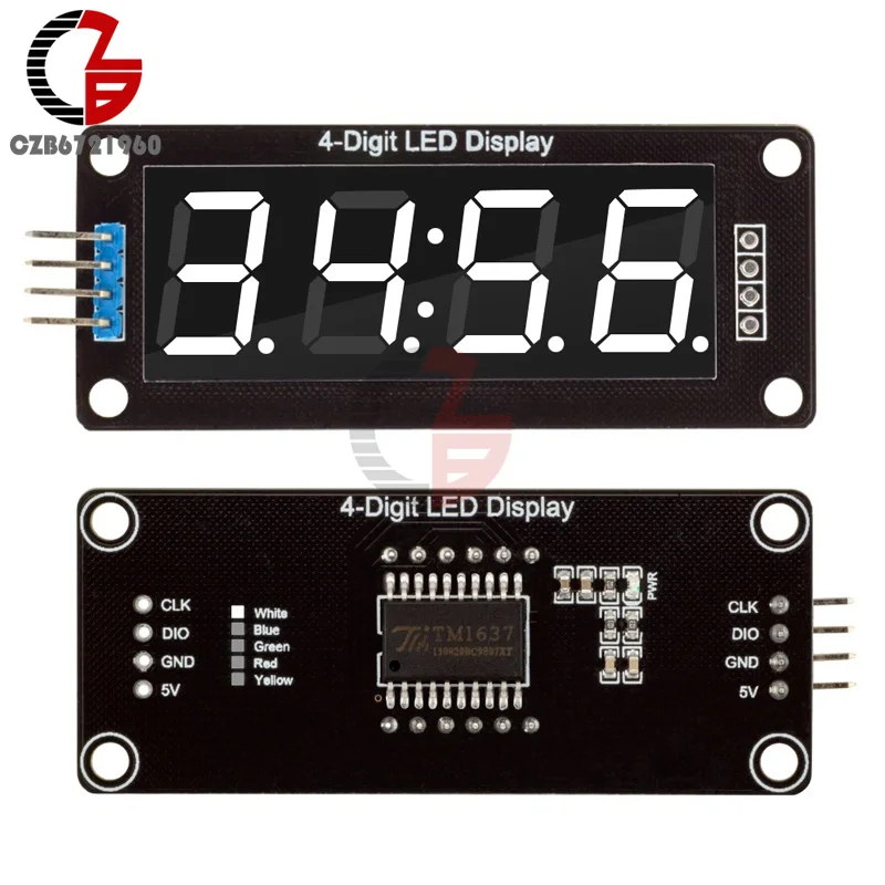5 цветов TM1637 7-ми сегментный 4-разрядный 0,5" светодиодный Дисплей модуль часы цифровая трубка серийный драйвер платы для Arduino DIY Kit