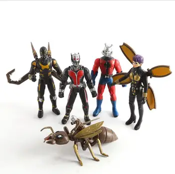 

5PCS Marvel Avengers Heroes Antman and Wasp Action Figure Toys Ant man Ant-man Wasp Model Statue Figurine Kids Toys 12cm Antman