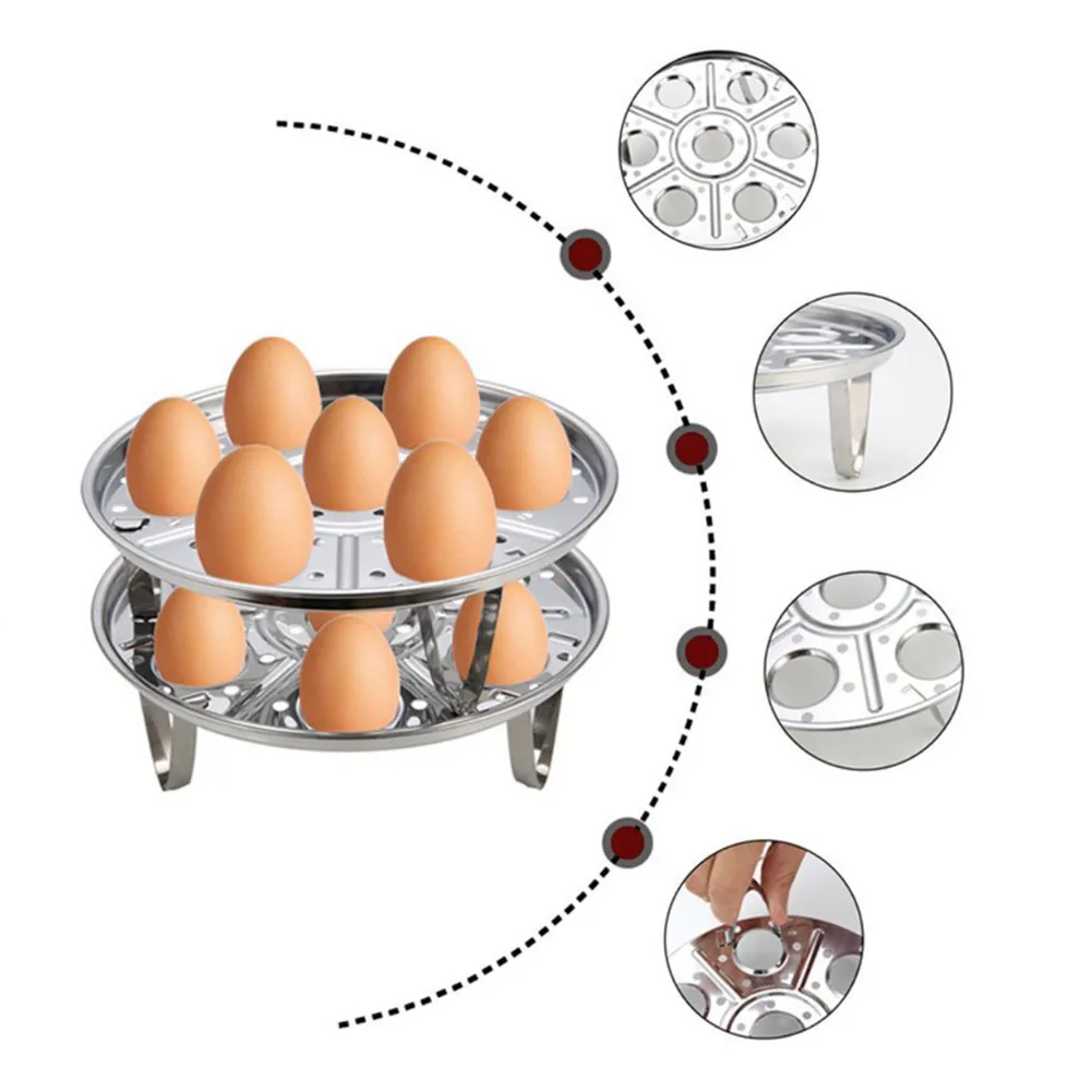 Складные пароварки для яиц, 2 шт., подставка для овощей, быстрорастворимый горшок, двойной дизайн, кухонная посуда, инструменты