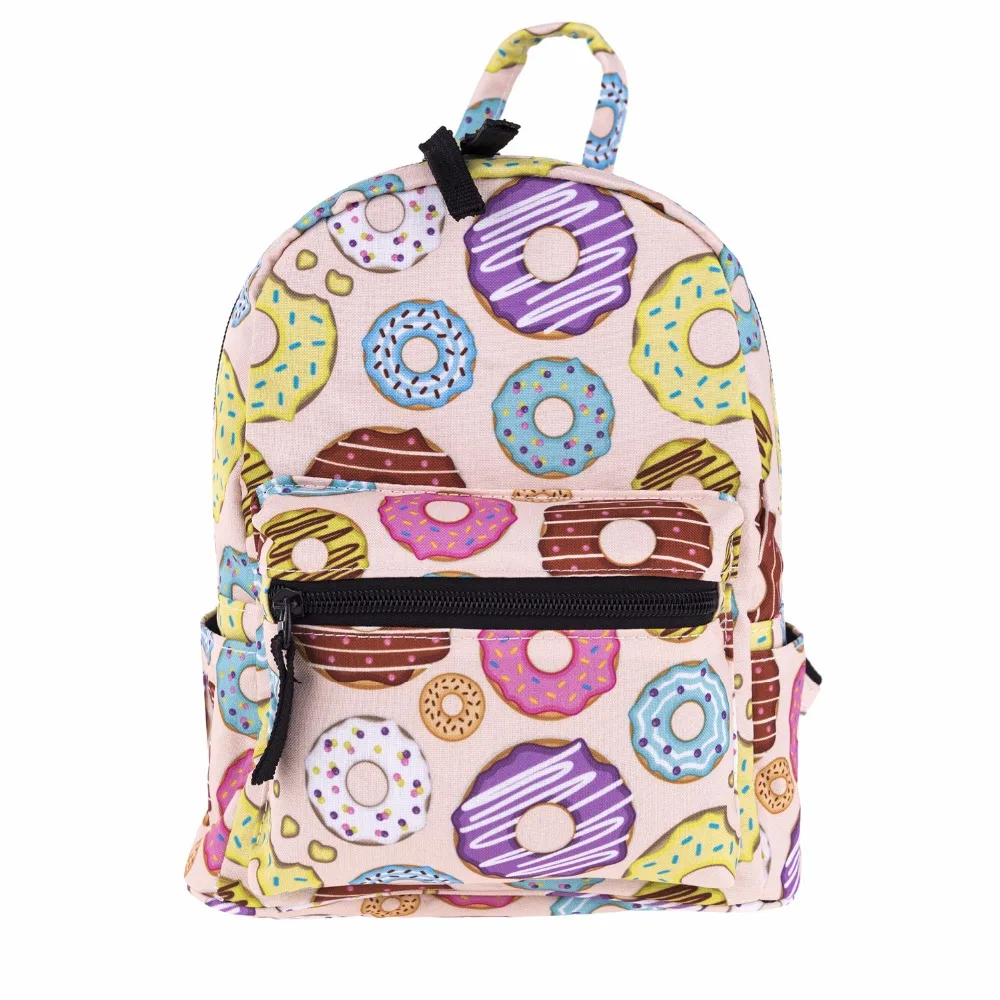 Kids Backpacks Cute Women 3D Doughnut Printed Backpacks Girls Children
