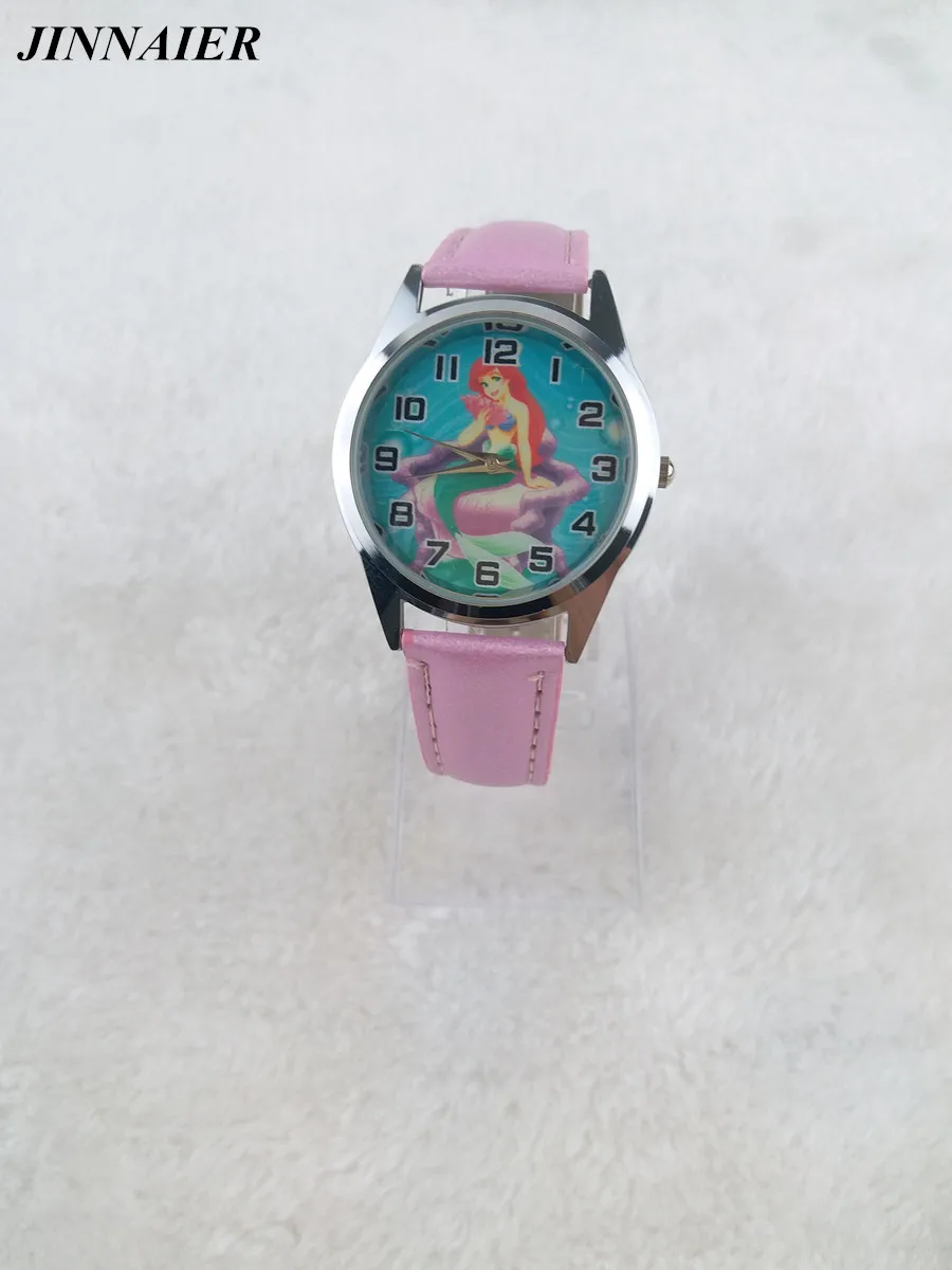 

Free Drop Shipping 1pcs/lot Cartoon Popular Pink Lovely Princess Ariel Little Mermaid Girls Child Fashion Quartz Wrist Watch