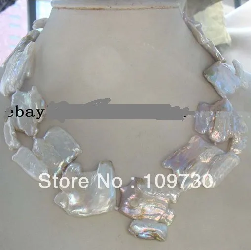 

Jewelry 001652 freshwater pearl purple square reborn keshi necklace