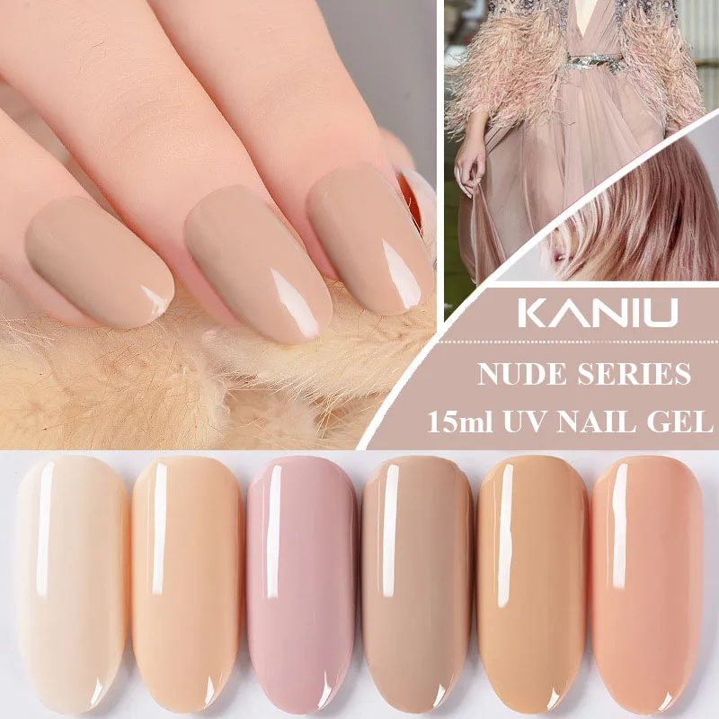 

KANIU 15ml Nails Gel UV 6 Skin Colors Soak Off Gel Polish Nude Color Nail Art Gel Lacquer Manicure Nail Glue Long Lasting