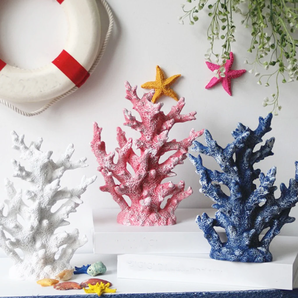 10inch Coral Aquarium Fish Tank Decor Reef Corals Decor Ornament Underwater Decoration Fits Medium or Large Tanks