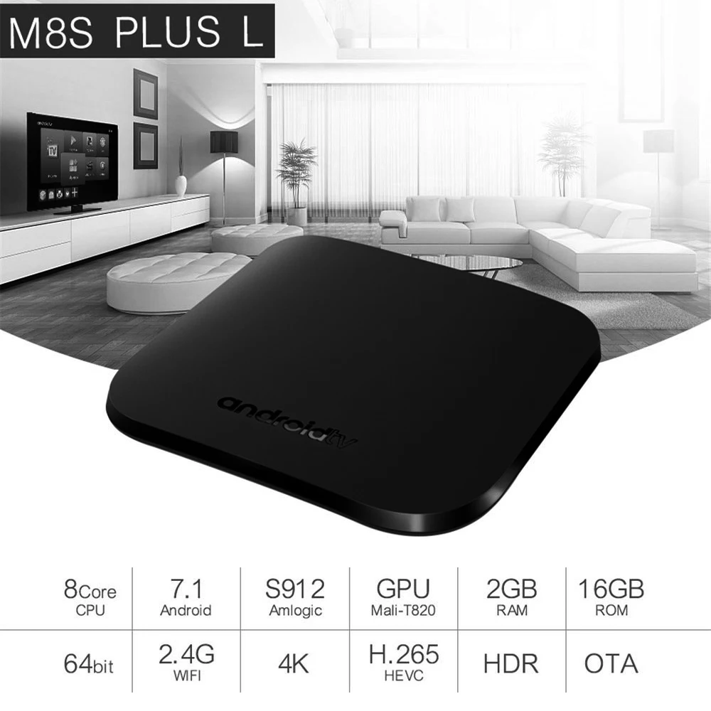 MECOOL M8S плюс L Смарт ТВ Box Amlogic S912 Android 7 1 2 GB Оперативная память 16 Гб Встроенная 4G Wi Fi 100