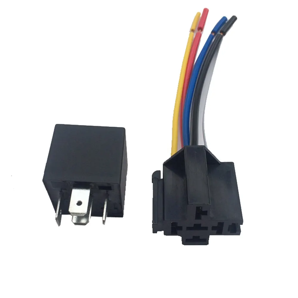 12V 40A 5 Pin SPDT automotive relay Car Truck Auto Automobile Relay with Socket Wire for GPS Lamplight Fan Air Condition | Инструменты