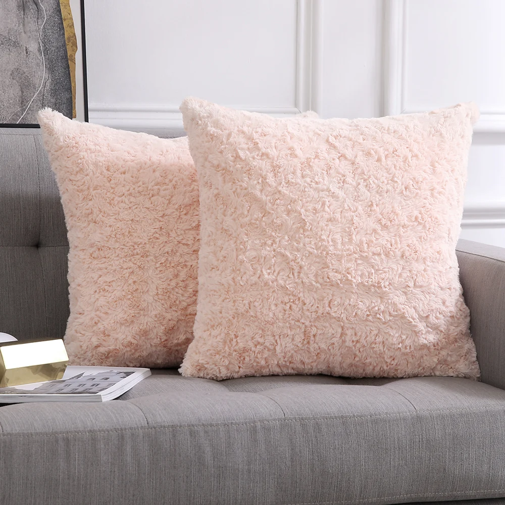 Декоративные наволочки для подушек роскошный искусственный пушистый мех мягкий чехол для подушки Декор розовый чехол s для дивана спальни автомобиля