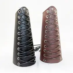 Высококачественные средневековые доспехи перчатки широкие манжеты Bracers Ренессанс Рыцари Тамплиер кожа на шнуровке браслет стимпанк Bracers