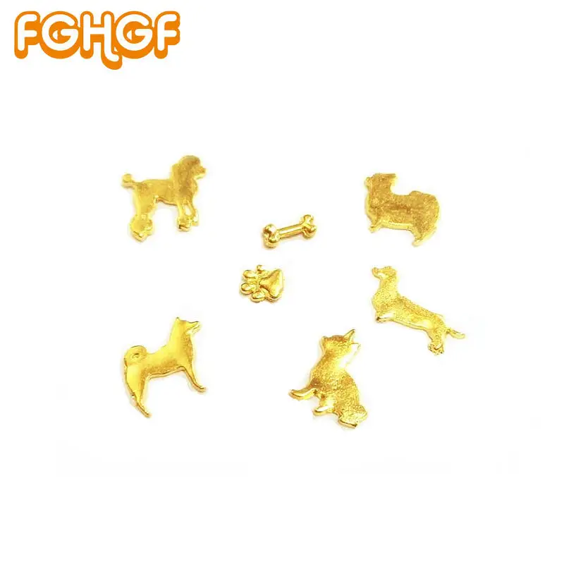 

7pcs Mix Kawaii Dogs for DIY Jewelry Embellishment Mini Dog Paw Bone Decor Stuff Resin Craft Fillings Metal Cute Animal Charms