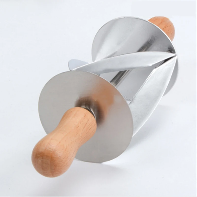 

Stainless Steel Rolling Cutter for Making Croissant Bread Wheel Dough Pastry Knife Wooden Handle baking Kitchen Knife