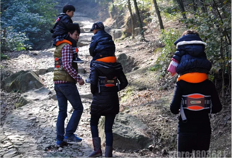 Hands Free Shoulder Carrier with Ankle Straps and Cushioned Hip Seat Nylon Child Strap Rider travel back frame infant saddle