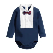 Cute Newborn Baby Boy Climb Clothes Triangle Romper Bowknot Jumpsuits 0-12M LS9