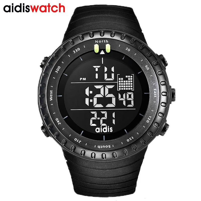 

AIDIS Men Outdoor Sports Electronic chronograph 2019 New Men's Watch Big Dial Digital 30M waterproof Digital LED Wrist Watches
