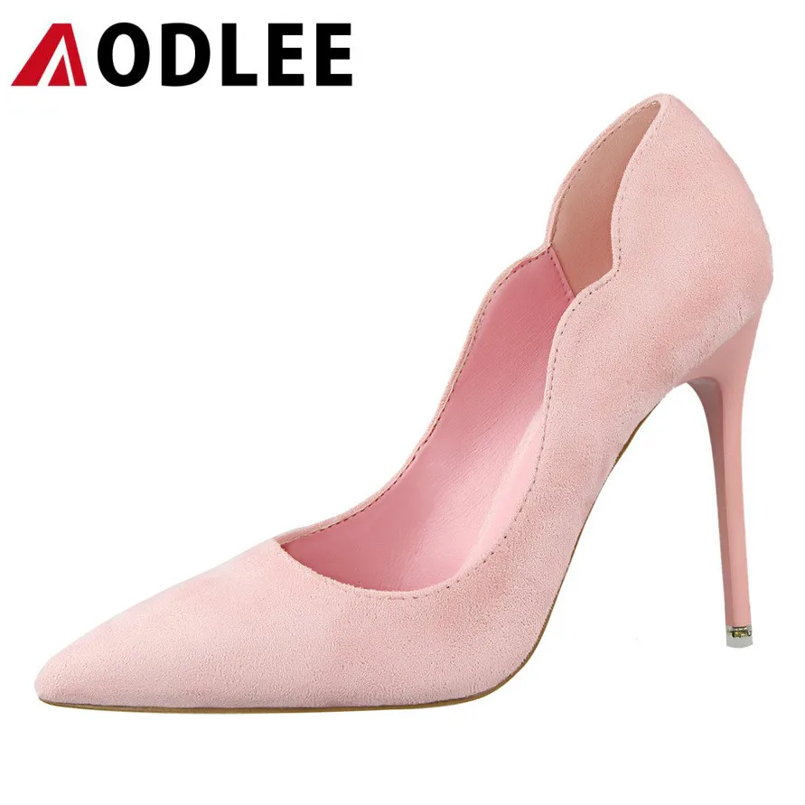 

AODLEE Leather Women Pumps High Heels Sheep Skin Woman Shoes Daily Wedding Shoes Pointed Toe Sexy Zapatos Mujer Ladies Shoes