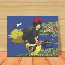 MOLEK картина маслом по номерам для взрослых детей рисунок японский аниматий Кики службы доставки домашний Декор настенный постер