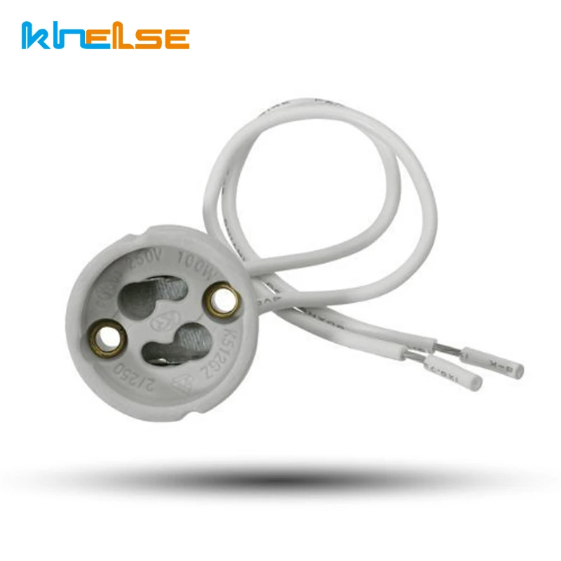 

GU10/ GU5.3 / MR16 socket base in ceramic with quality Silicon Cable for LED and halogen lamps , 12V LED bulbs 20pcs/lot