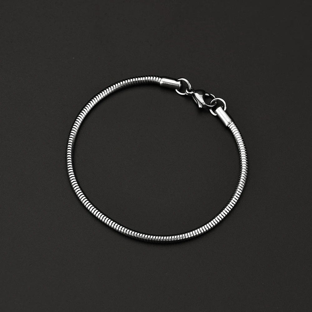 Low price wholesale 316L stainless steel 3MM 4MM snake chain bracelet