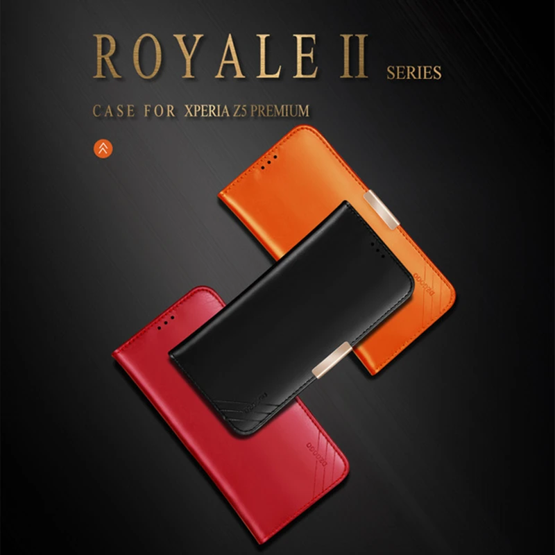 

DZGOGO For Sony Xperia Z5 Premium Edge leather Adsorption Case For Sony Xperia Z5 Edge Cover Full protective Stand Busines Case