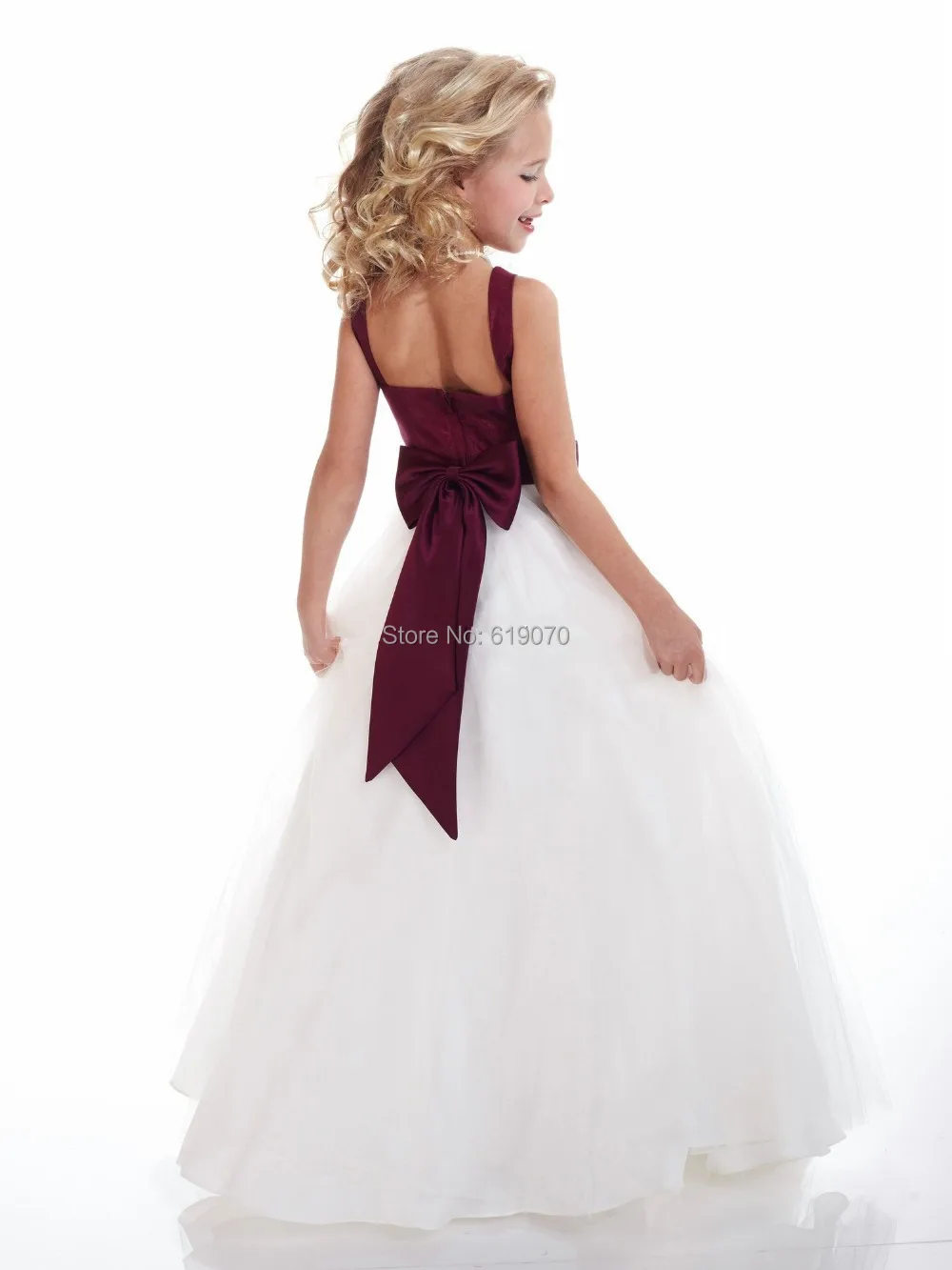 red wine flower girl dresses