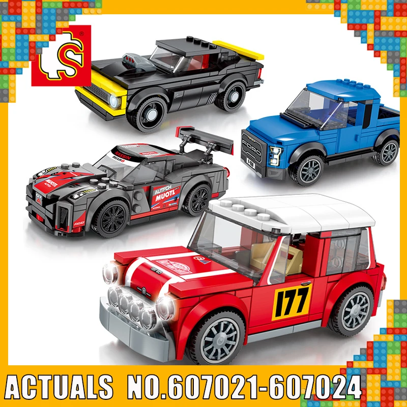 

Sembo Diamond Nano Blocks Car GTR Compatible With LegoSet Technic Voiture Ford Mustang Building Bricks Educational Toy Birthdays