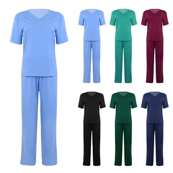 

Women Unisex Medical Doctor Sets Hospital Nurse Uniform Suits Dental Clinic Beauty Salon Workwear surgical Overalls Clothes