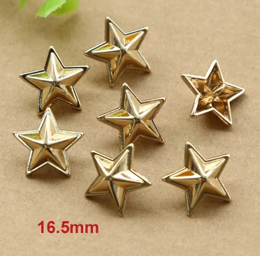 

10pcs/lot Size;16.5mm Gold & Silver color star design metal button, Sewing buttons for DIY, Garment accessories (SS-k268-817)