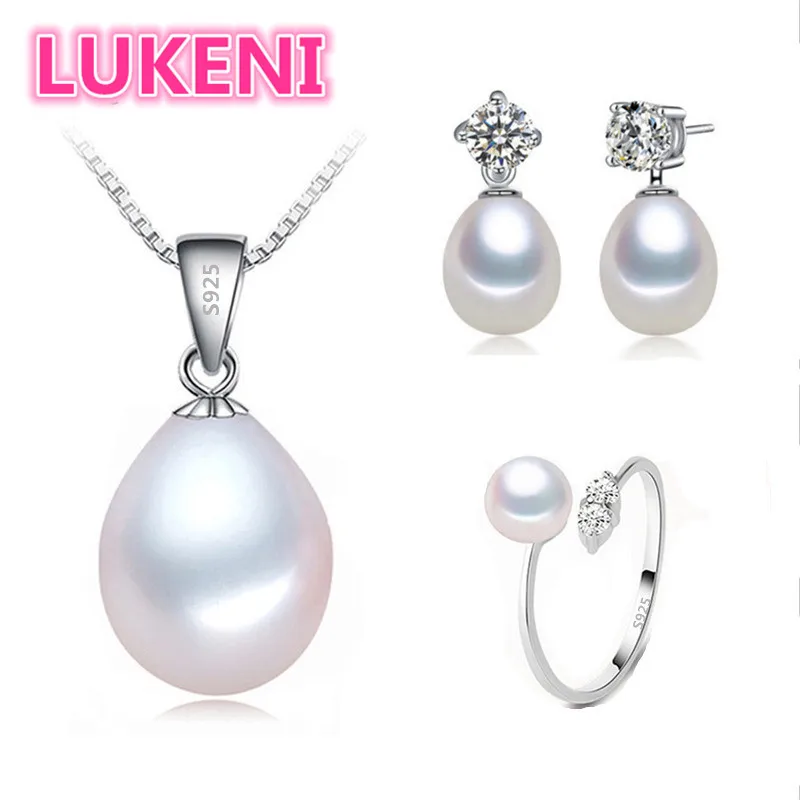 

Real freshwater pearl jewelry set women natural pearl sets 925 sterling silver jewelry girl birthday engagement gift 3-X1-E1-J2