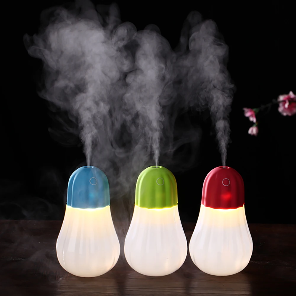 Mini USB Pumpkin Lamp Ultrasonic font b Humidifier b font Portable LED Night light Essential Oil