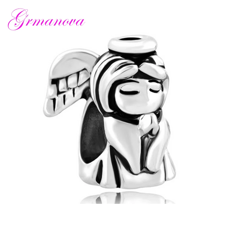 

Lucky guardian angel praying religious European big hole charm beads amulet Fit Pandora Bracelet Women's DIY Jewelry